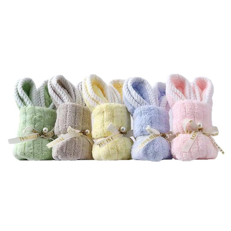伴手礼毛巾小兔子可爱生日礼物结婚伴手礼幼儿园创意珊瑚绒毛巾|undefined