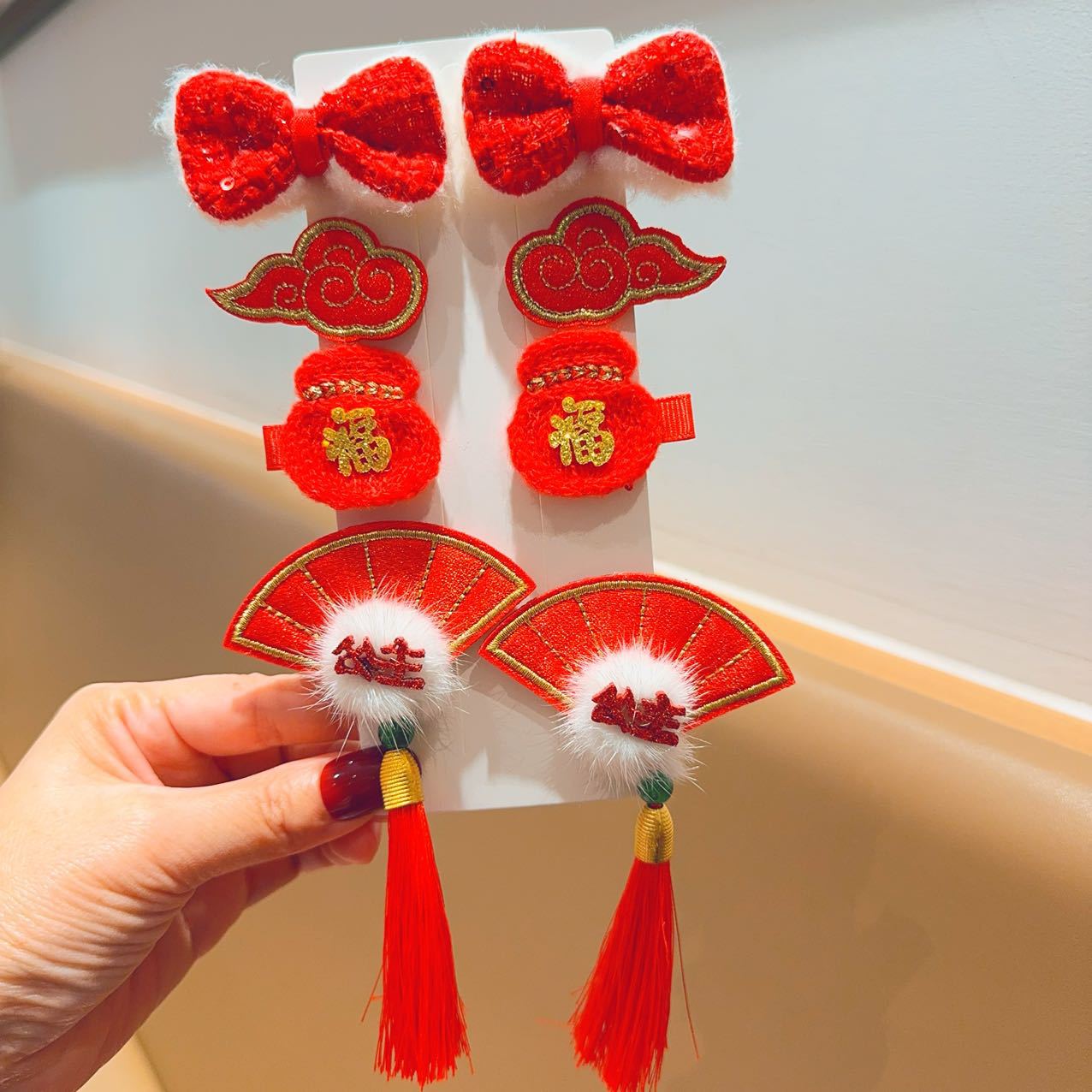 2025 Año Nuevo niños clip de pelo niñas arco tarjeta de pelo de Año Nuevo chino ropa de estilo Han niñas tocado de Año Nuevo