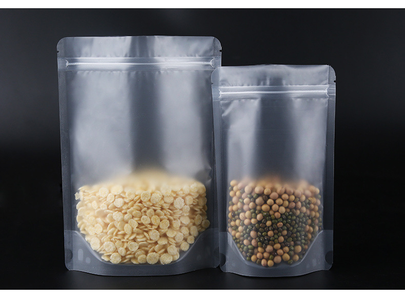 Wholesale frosted food packaging bags, transparent self-sealing bags, self-sealing plastic bags, mango and nut bags in stock pic 7