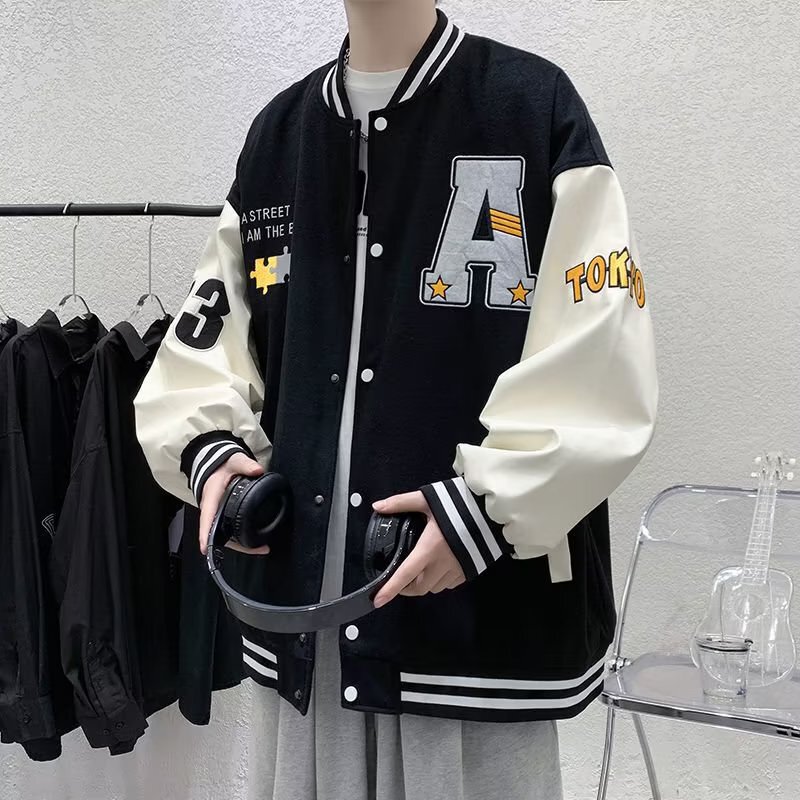 Jacket Men's 2025 New Spring and Autumn Fashion Brand Stitching Contrast Baseball Suit Teenager Casual Student Jacket Men Jacket Men's 2025 New Spring and Autumn Fashion Brand Stitching Contrast Baseball Suit Teenager Casual Student Jacket Men