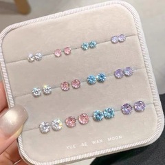 爆闪锆石耳骨钉钛钢养耳洞免摘耳蜗钉小巧精致锆石简约百搭耳钉女