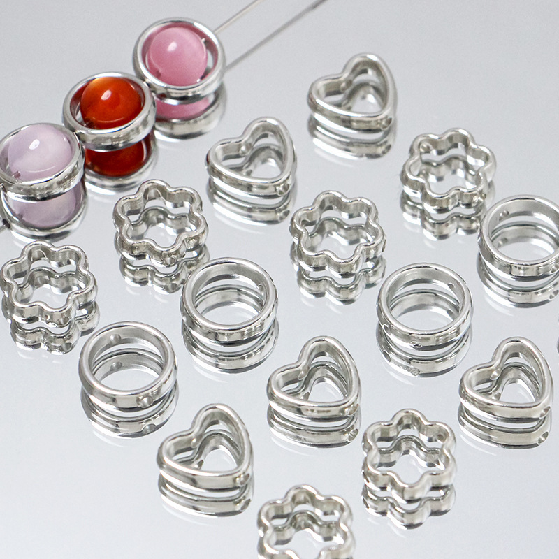 All-match basic CCB hollow large hole beaded bracelet over coil diy accessories beaded earrings hand jewelry bag bead ring