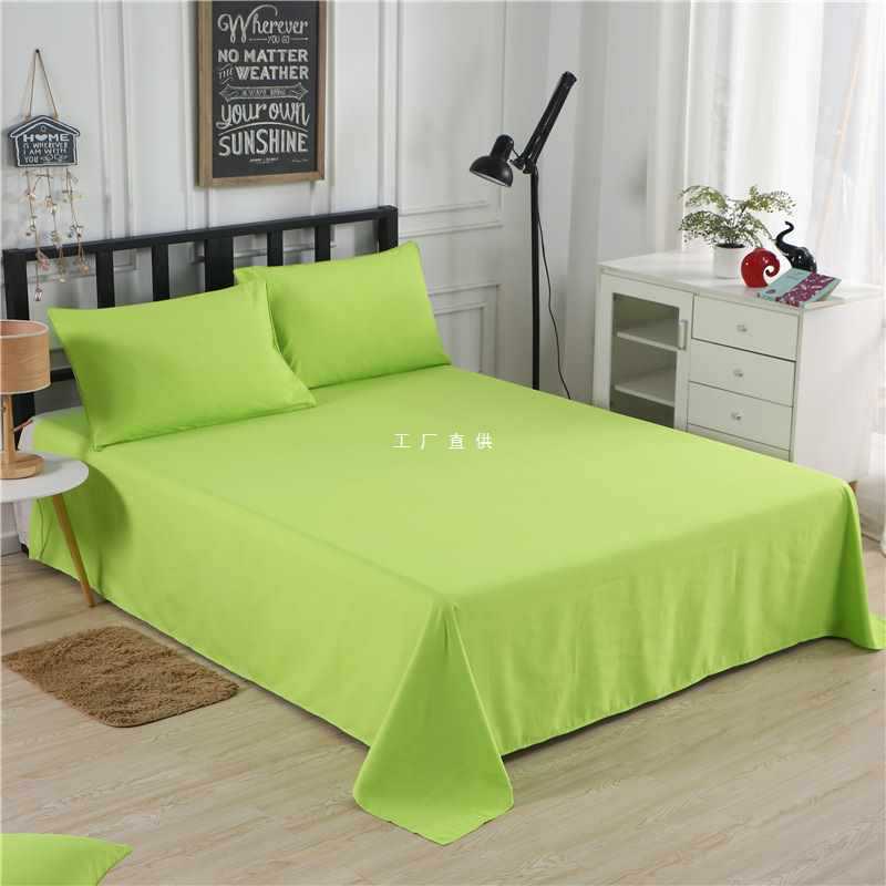 A5L Simple Solid Color Bed Sheet 1.5x1.8m Hotel Single or Double Piece Fleece Unit Homestay Bedding Set with Added Thickness