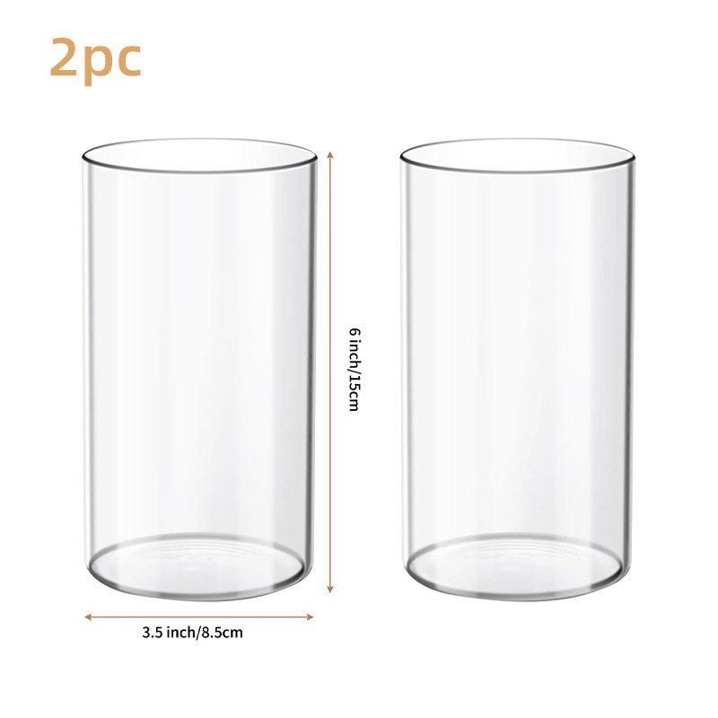 Jarrón de vidrio simple transparente hogar cristalería hidropónica candelabro diseño de ambiente de boda vela a prueba de viento taza