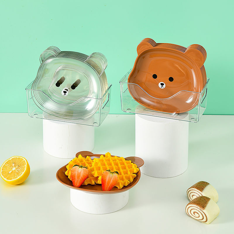 家用吐骨碟卡通小熊骨頭碟吃飯吐骨頭小盤子零食小碟子渣盤餐碟