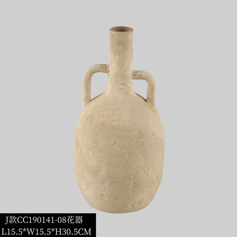 寂しい風のモランディ色の陶磁器の花瓶の家庭の見本の部屋の民宿の食卓の柔らかい服の乾いた花の器の装飾の置物