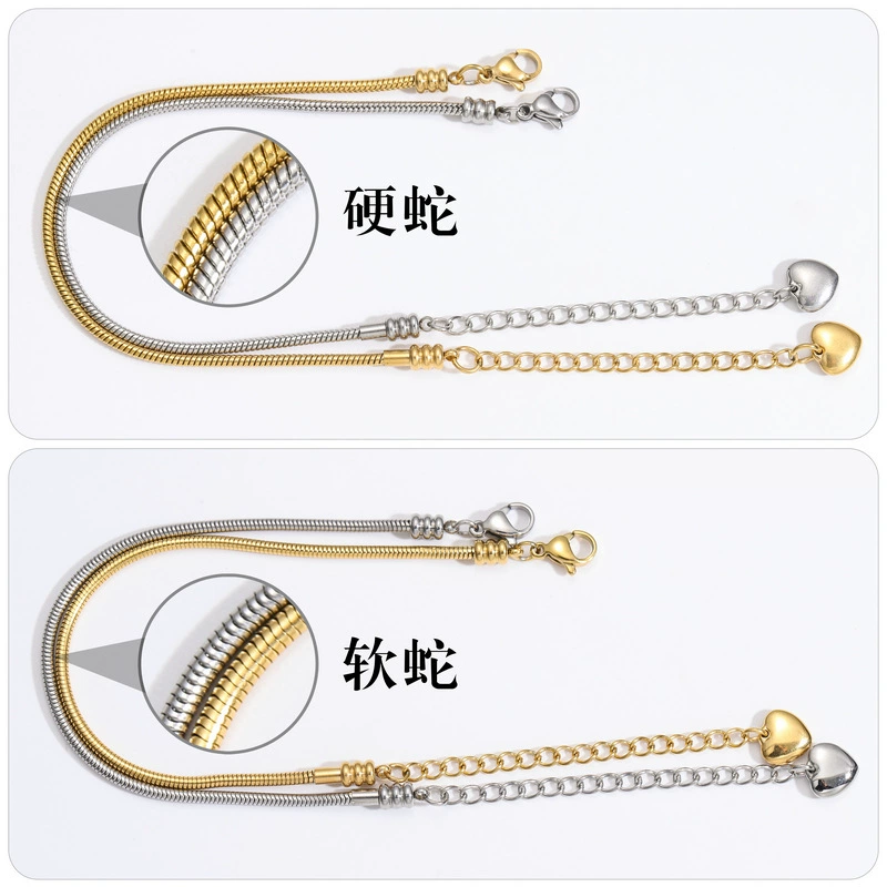  Retro chain stainless steel, accessory, summer bracelet, 750 sample gold, high-quality style, simple and elegant design
