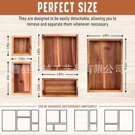 木制桌面收纳盒分隔架烹饪器具香料茶包食品桌面办公用品整理盒