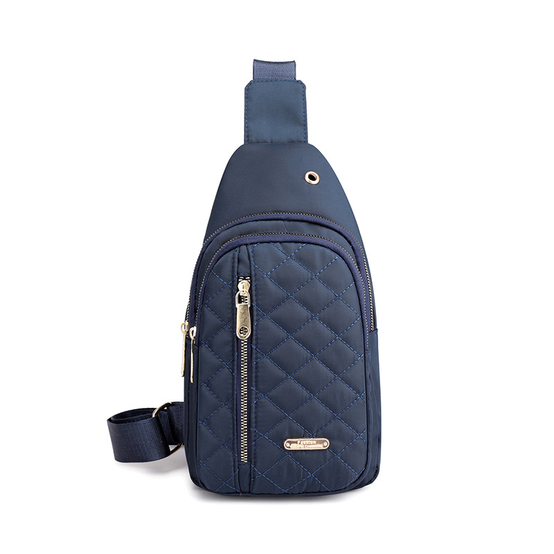 Estilo coreano simple bolsa de pecho de las mujeres nuevo multi-capa de hilo de bordado de gran capacidad bolsa de hombro chica ocio al aire libre bolsa de mensajero