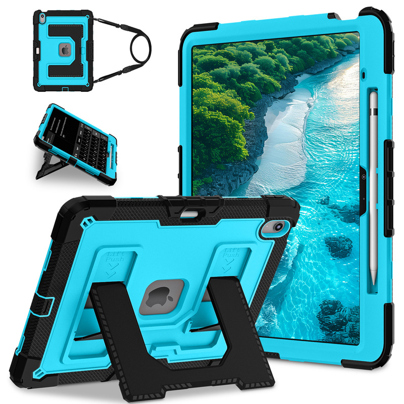 Suitable for iPad Air 13inch Contrasting Color Silicone Folding Stand Tablet Protective Case iPad Air11 Armor Case Suitable for iPad Air 13inch Contrasting Color Silicone Folding Stand Tablet Protective Case iPad Air11 Armor Case