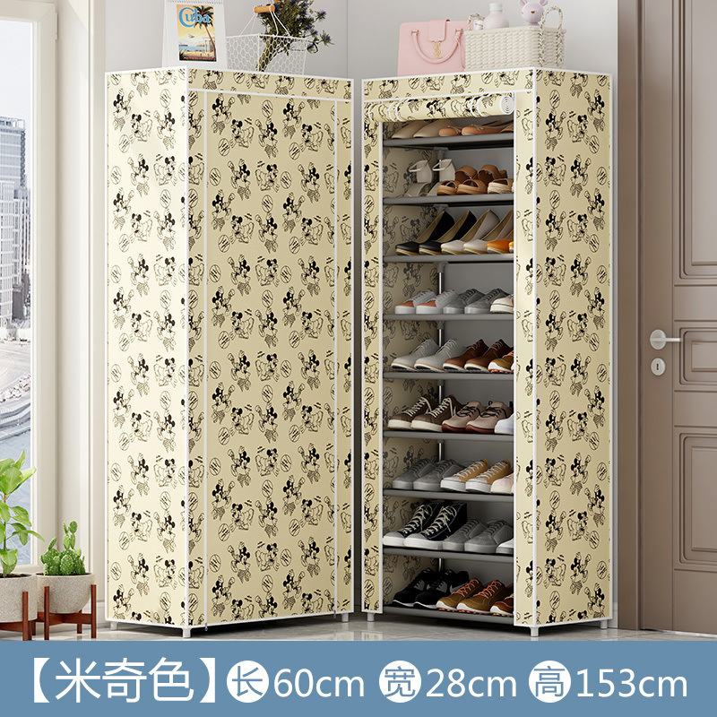 Estante de zapatos de tela de Oxford simple multicapa estante de almacenamiento multifuncional a prueba de polvo en la puerta del dormitorio estudiantil