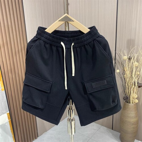 Summer brand loose five-pocket pants for men with adjustable drawstring waist, stylish and versatile, comfortable work shorts