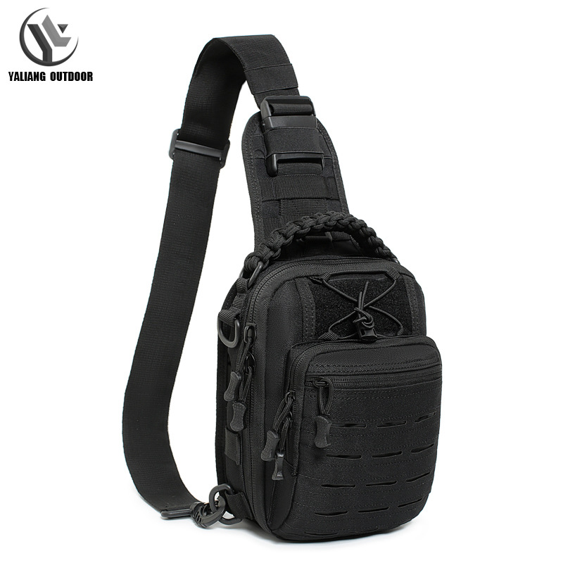 In-Stock Laser Tactical Chest Bag for Military Enthusiasts, Outdoor Travel Crossbody Camouflage Cycling Oxford Cloth Multifunctional Single-Shoulder Chest Bag