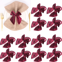 欧美创意手工布艺编织蝴蝶结餐巾环酒店宴会派对摆台装饰厂家批发