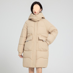 2025 new down cotton jacket for winter in women's mid-length casual loose versatile cotton jacket to make it look slim and thickened warm jacket