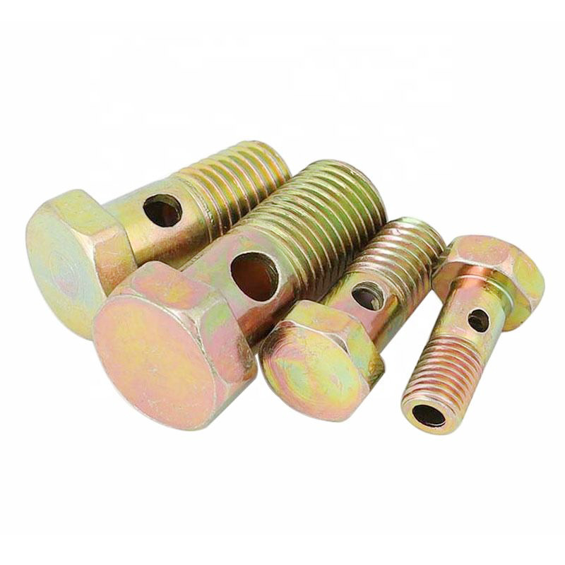 Tornillo hueco hexagonal de orificio único tornillo hueco tubo de retorno de aceite bisagra perno hidráulico para motor diesel