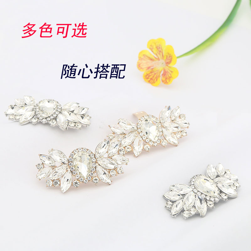 Accesorios para zapatos de tacón alto transfronterizos, flores de lazo para zapatos, hebillas para zapatos de novia, decoraciones desmontables para zapatos, accesorios decorativos, adornos de cristal para zapatos