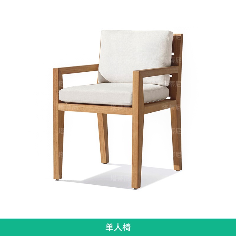 Villa patio al aire libre mesa y silla combinada balcón jardín hotel todo el tiempo muebles de madera impermeables de aleación de aluminio image 13