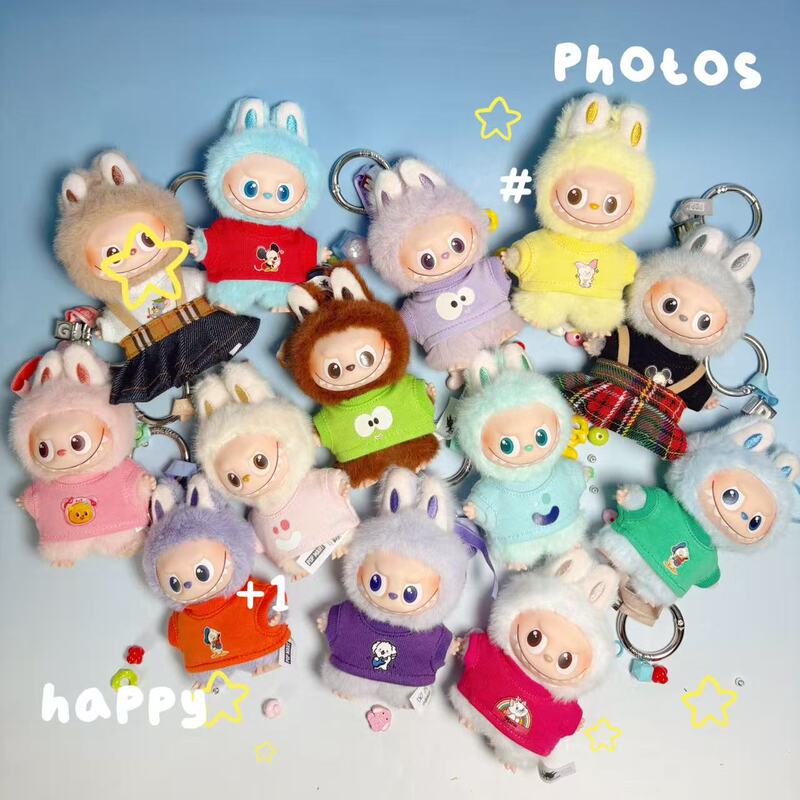 Only Clothes for Labubu Doll 4Th Generation, Labubu 4.0 Replacement Doll Clothes, Macaron Youthful Style Short Sleeves