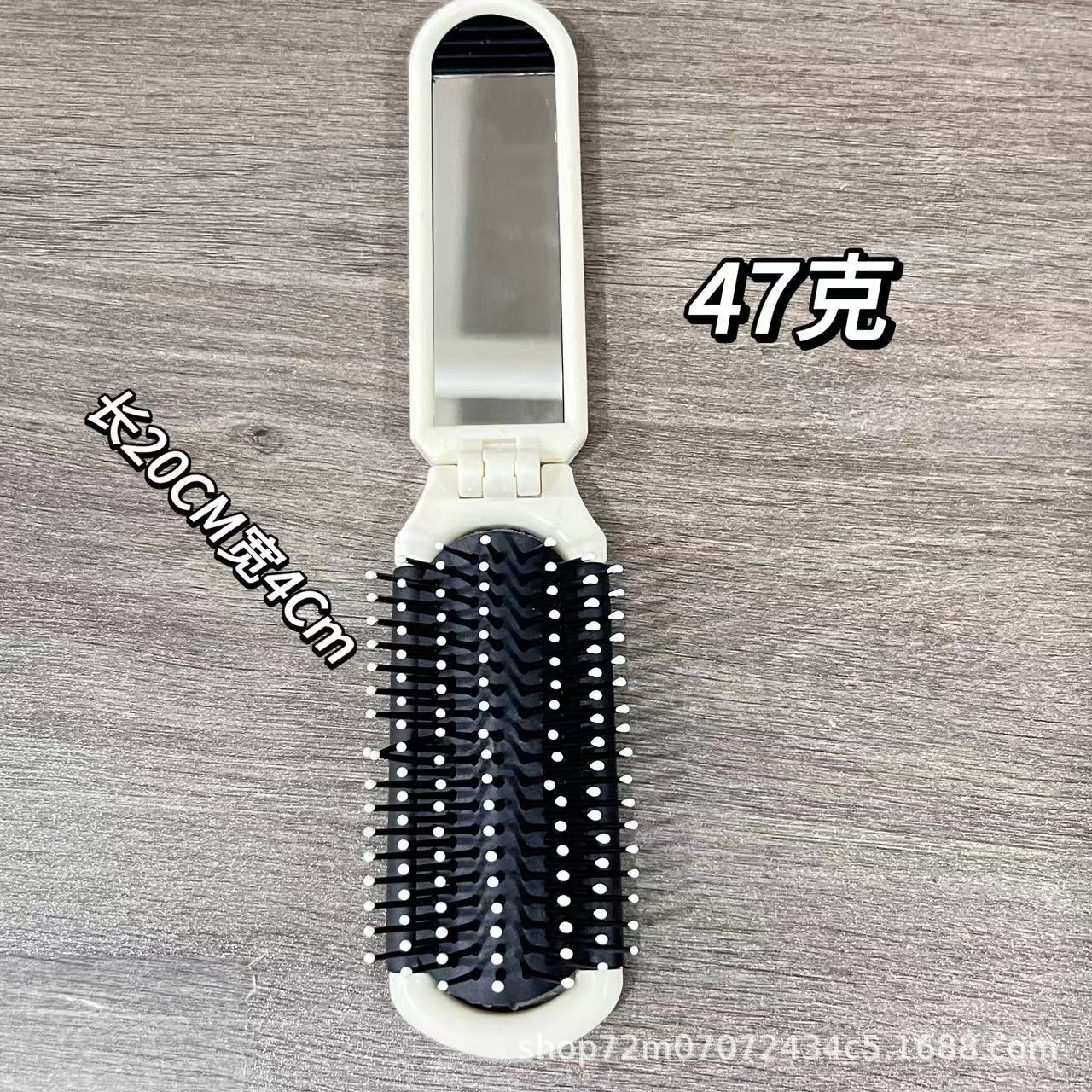 Estudiante dormitorio peine portátil peine pequeño espejo 2-en-1 traje pequeño masaje plegable airbag peine