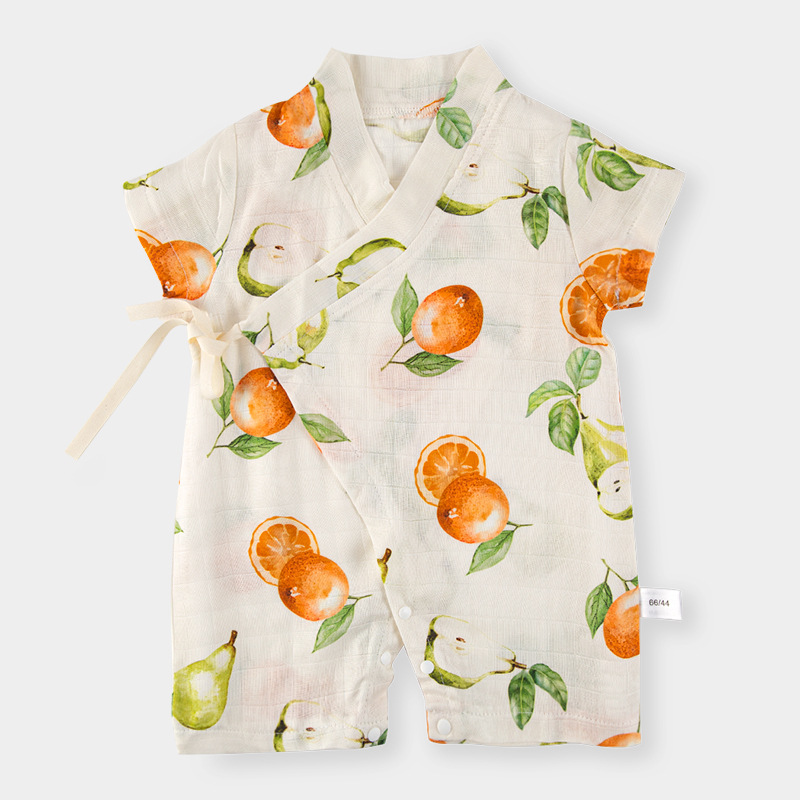 Muselina ropa de bebé verano bebé mono gasa delgada recién nacido un año de edad monje ropa Luna Llena escalada