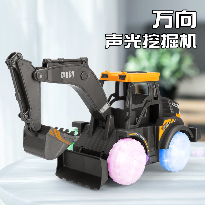 Nuevo eléctrico universal excavadora ingeniería vehículo simulación modelo música luz excavadora niño niños juguete