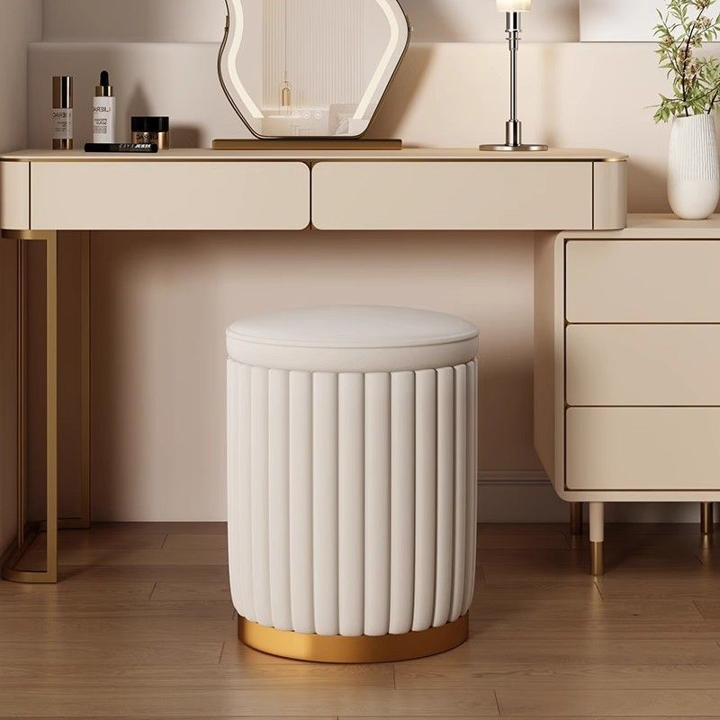 Makeup Stool, Trendy Round Stool for Bedroom, Modern Minimalist Storage Stool, Makeup Chair, Low Stool, Dressing Table Stool