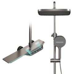 Piano Series - Full Copper Main Body Piano Key Style Shower Head with Smart Digital Display Han Wen Shower Head Set