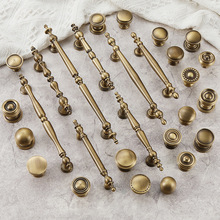 美式纯铜衣柜门拉手单孔柜门黄古铜橱柜新中式酒柜把手复古抽屉