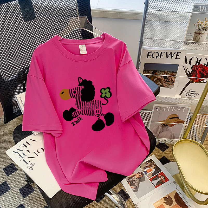 Cross-border high-quality plus size women's clothing wholesale cotton T-shirt women's short-sleeved couples casual half-sleeved loose clothes on the tide