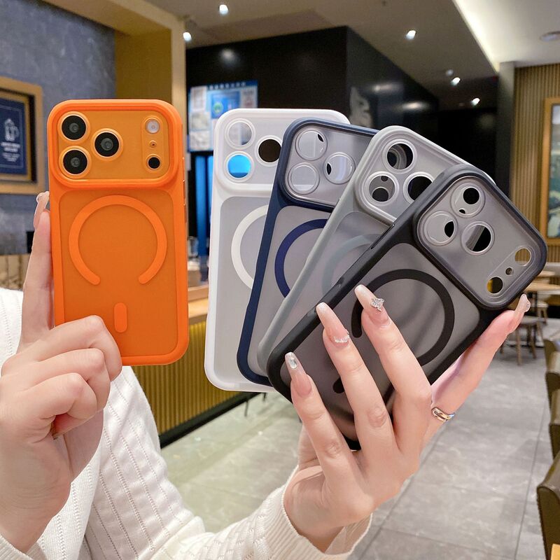 Apple 17Promax Two-In-One Magnetic Phone Case Iphone16 Skin-Feel Matte 15 Precision Hole 14 Protective Case