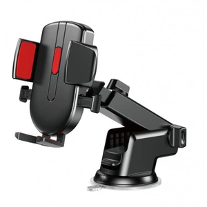 Car phone holder with silicone suction cup and telescopic rod, car mount navigation phone holder with 360-degree rotation, wholesale