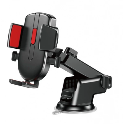 Car phone holder with silicone suction cup and telescopic rod, car mount navigation phone holder with 360-degree rotation, wholesale