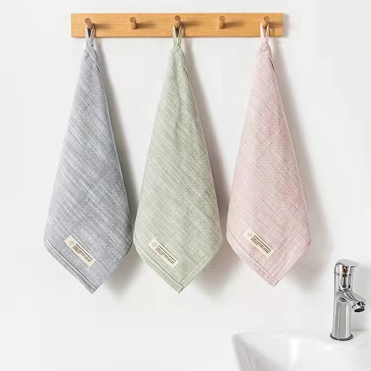 Wholesale gold cotton nurse square MZ6133 cotton ecological grade cotton linen color hanging towel soft absorbent Wholesale gold cotton nurse square MZ6133 cotton ecological grade cotton linen color hanging towel soft absorbent