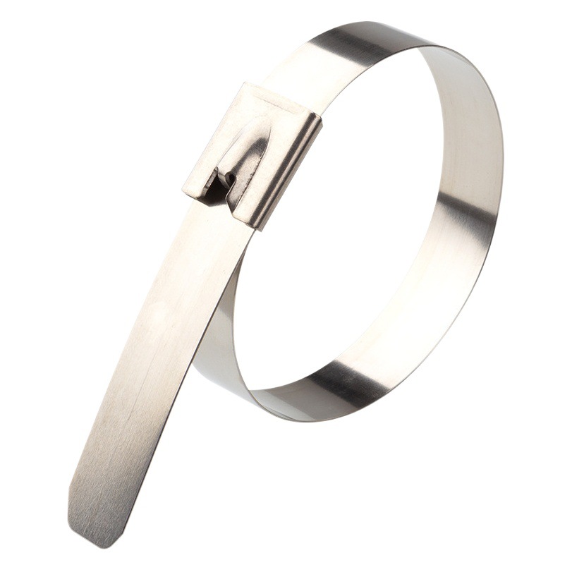 100 piezas de metal atadura de cables de acero inoxidable atadura de cables SUS304 multiusos correa de la bobina de bloqueo de la atadura de cables