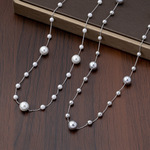 一款多戴施家珍珠满天星项链时尚百搭气质长款高级感轻奢毛衣链女