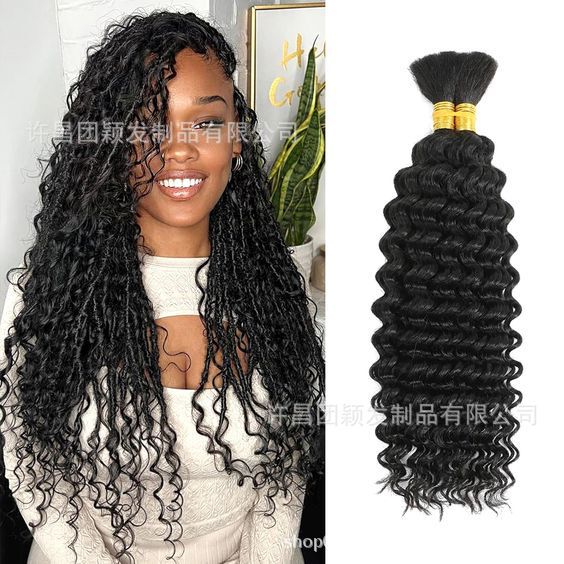 Europe and the United States wholesale chemical fiber hair bundle crochet hair women's seamless hair deep curved wave hair European and American foreign trade hair