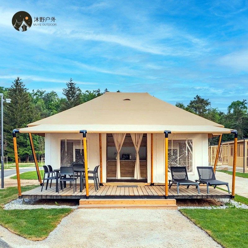 Muye estructura de acero al aire libre anti-mosquito tienda de campaña Hotel Gran lugar escénico Luz Hotel de lujo tienda de campaña fábrica