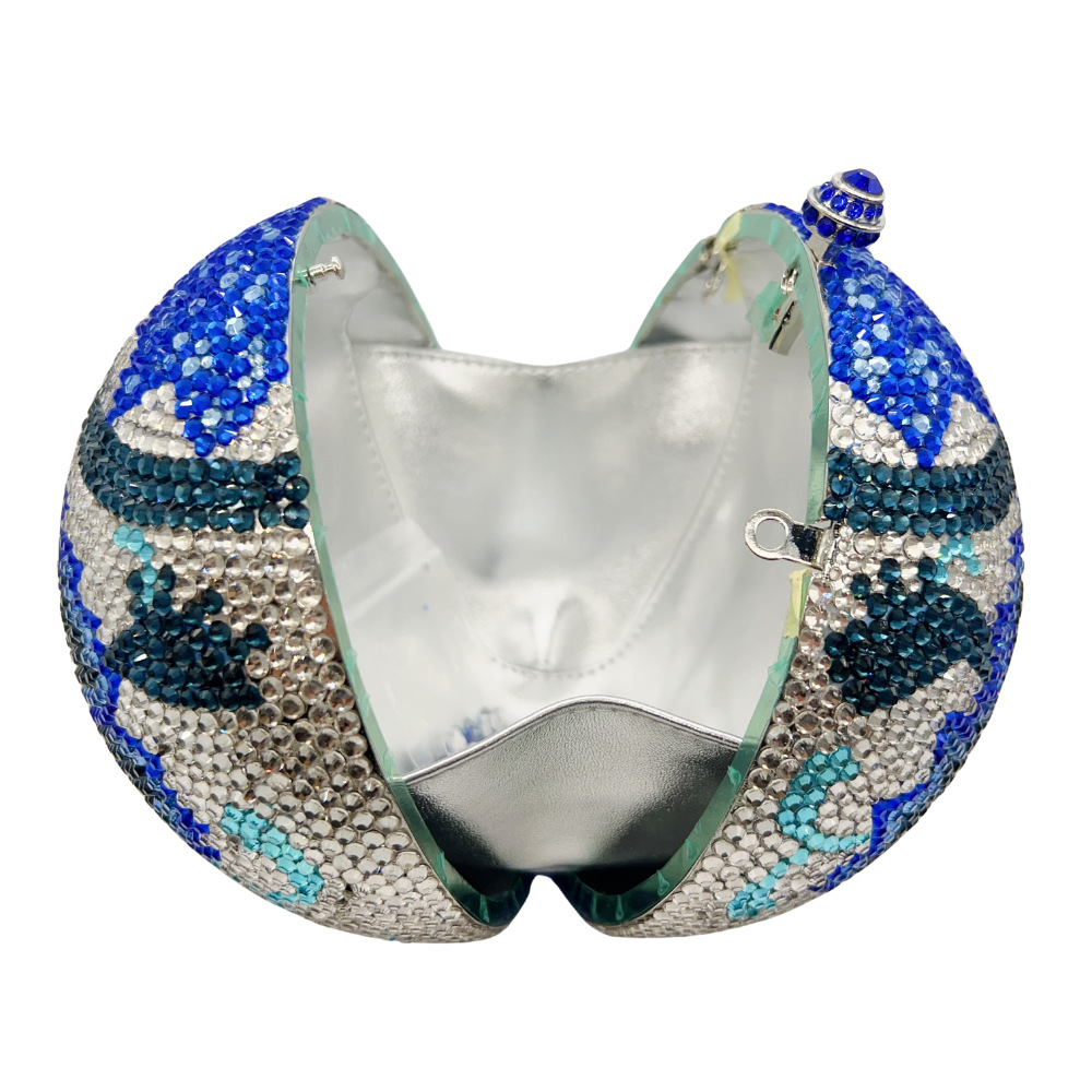 Nuevos globos transfronterizos con diamantes para la cena, bolsas de mano de flores azules, flores de diamantes, vestidos de cheongsam