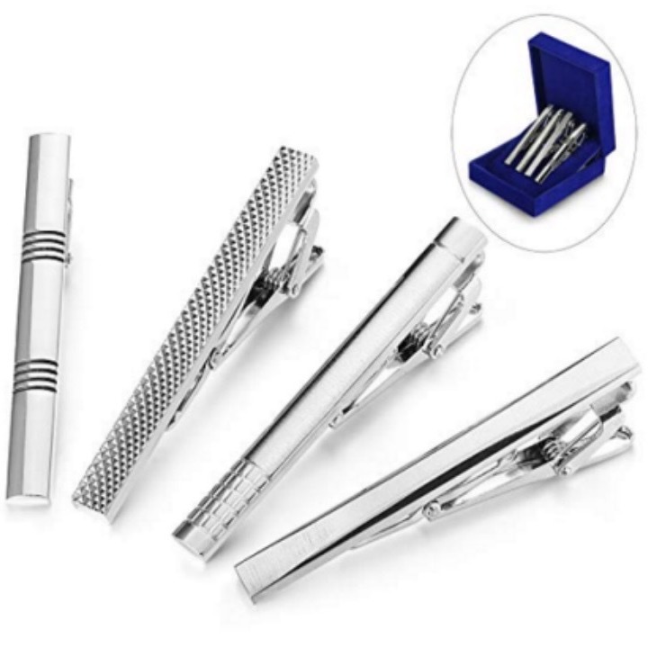 Clip Tie Accessories Jewelry Copper Pattern-Shaped Tie Clip Glossy Twill Men's Business Prismatic Tie Clip