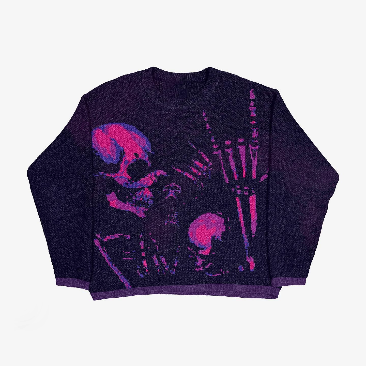 Свитер ZSIIBO oversize вязанный, demi-season круглый ворот, длинный рукав, европейский стиль