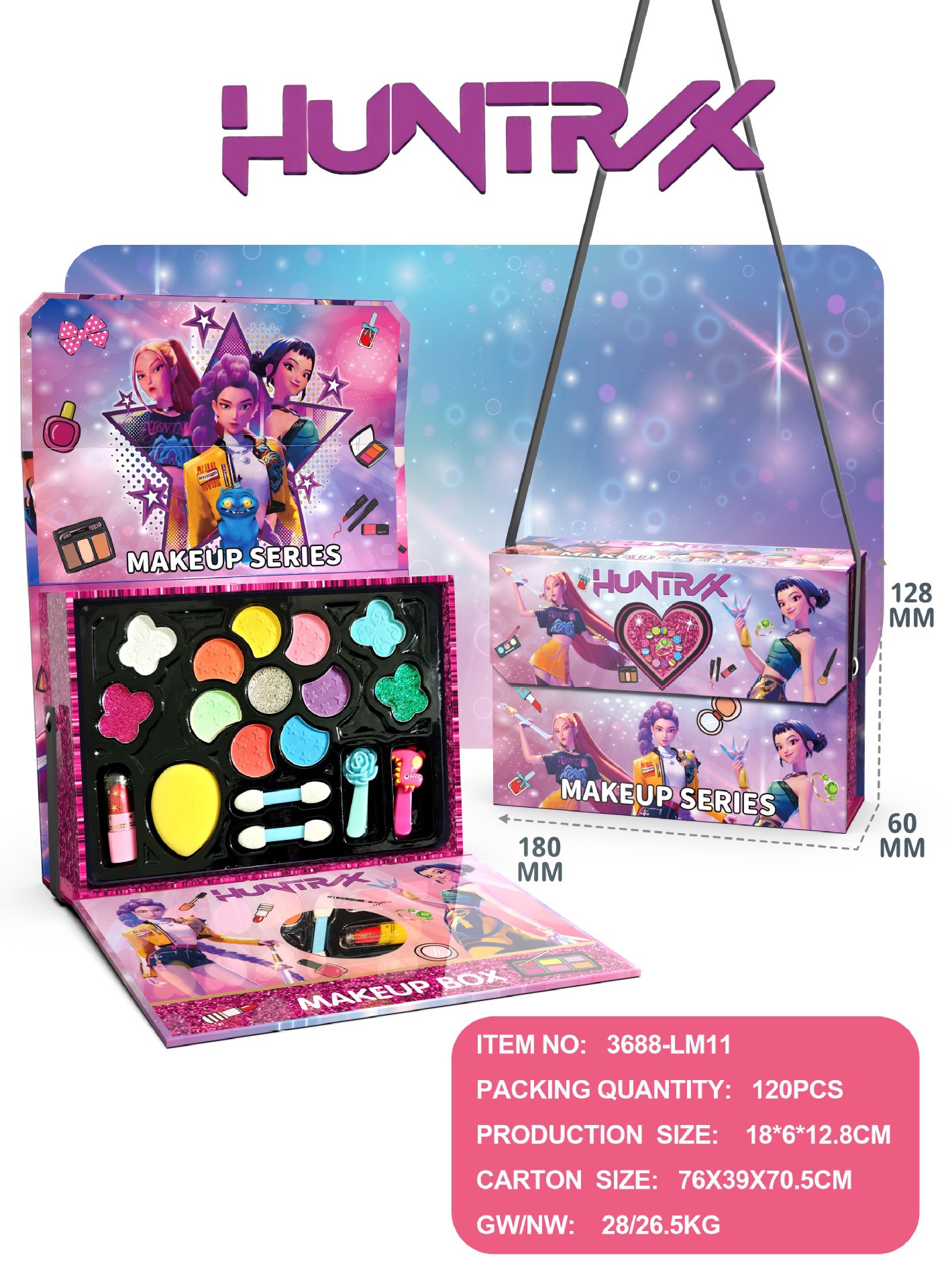 Set Portátil de Maquillaje de Juguete de Plástico, Portátil, para Juegos de Rol