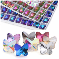 厂家批发尖底异形美甲水钻9*10蝴蝶钻指甲饰品配件diy手机贴钻