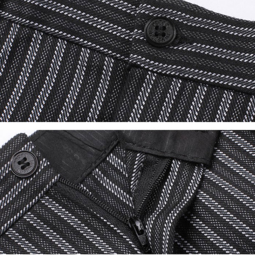 Wholesale chef pants hotel uniform pants kitchen striped chef pants restaurant server elastic waist work pants