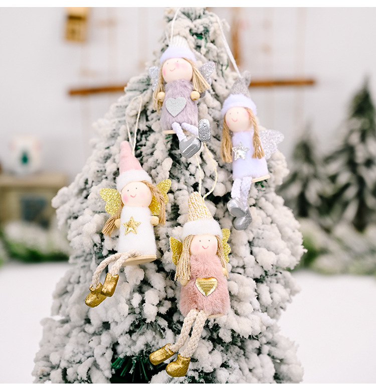 Cross-border Christmas Decoration Christmas Sitting Leg Hanging Angel Doll Pendant Christmas Tree Angel Ornaments Gift Hanging Pieces display picture 8