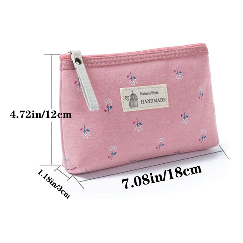 Estilo coreano ins chica cambio de corazón bolsa de almacenamiento simple bolsa de cosméticos portátil moda pastoral viaje mini bolsa de lona