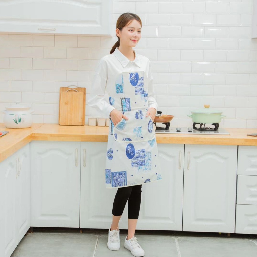 Fábrica al por mayor perezoso tie-libre delantal automático cocina práctica a prueba de aceite impermeable a prueba de manchas logotipo imprimible