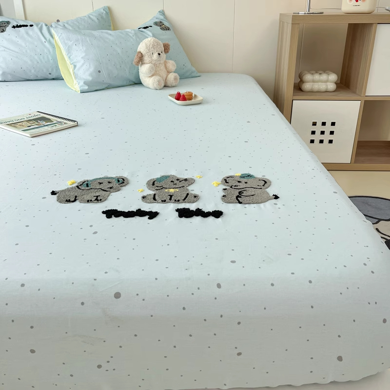 タオル刺繍ベッド笠純綿100綿ベッドカバー2025新型四季通用ベッドカバー全包マットレス保護カバー|undefined