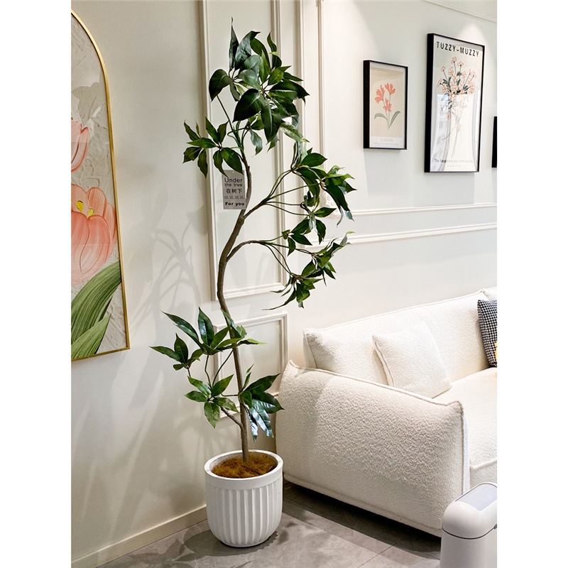 海虹景品大叶伞仿真绿植室内客厅高端轻奢风盆栽树大型落地假植物