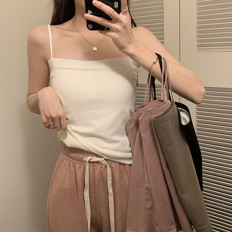 韓版潮流秋冬內搭加厚加絨背心吊帶女法式小香風修身美體美背抹胸